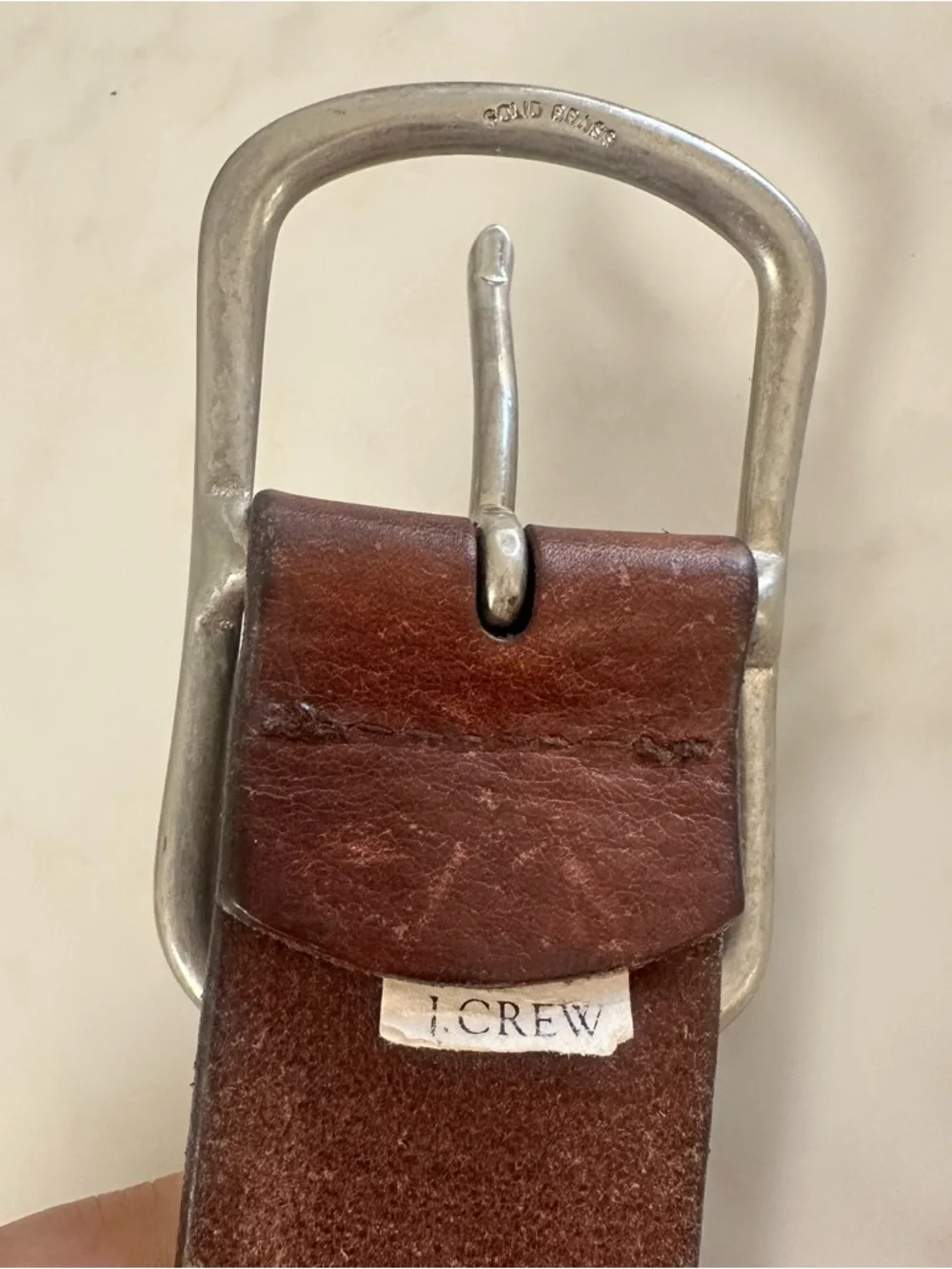 Women’s J. Crew Brown Leather Belt with Silver Buckle. Size Medium - Picture 5 of 11